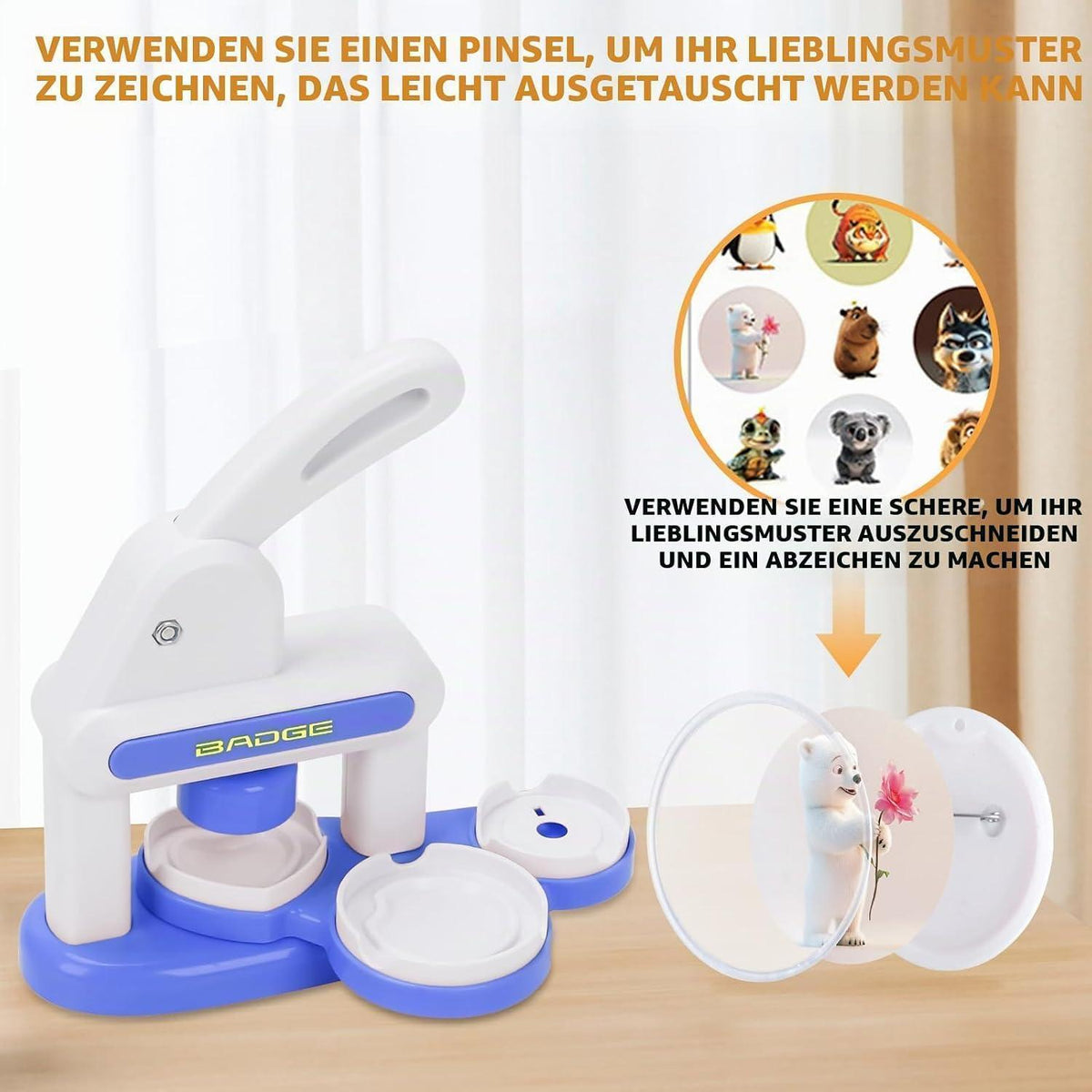 Buttonmaschine 35+55 mm – DIY Bastelset für Kinder & Erwachsene