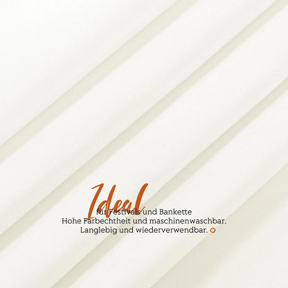 12x Elfenbein Biertisch Tischdecke 250x100cm – Waschbar & Blickdicht