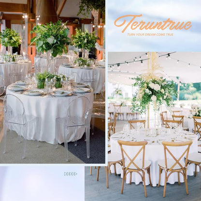 10er Pack Runde Tischdecke Weiß 120 Zoll – Hochzeit, Party, Buffet