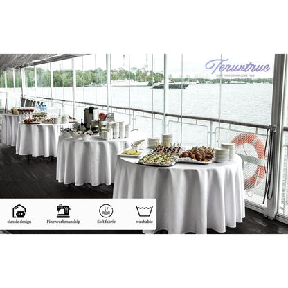 10er Pack Runde Tischdecke Weiß 120 Zoll – Hochzeit, Party, Buffet