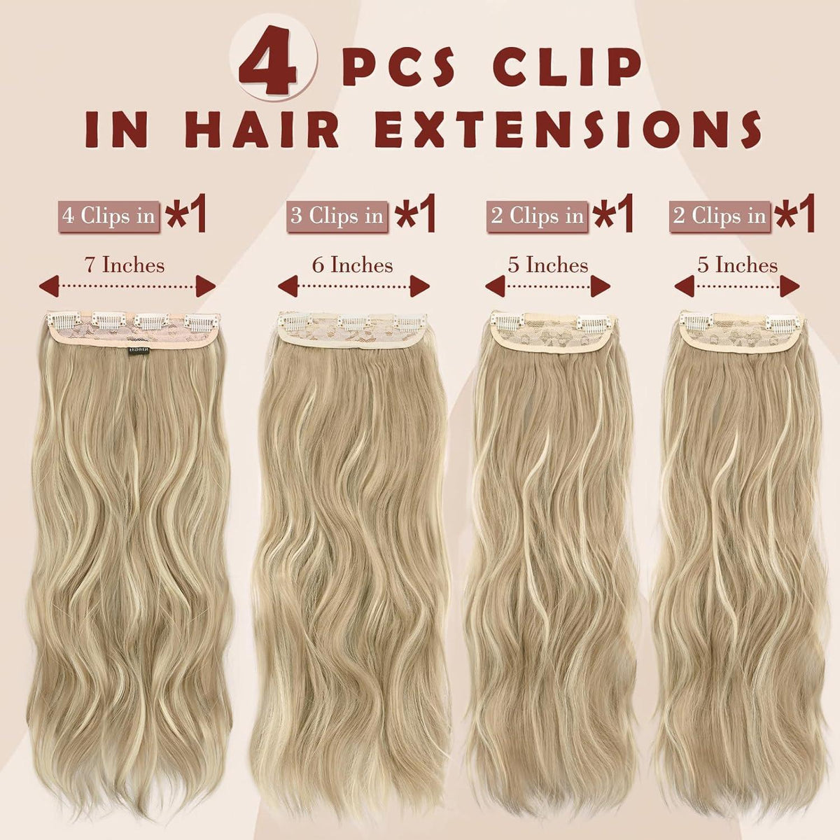 Lange gewellte Haarverlängerung – Schmutziges Blond 50cm