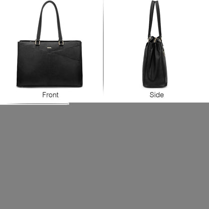 Laptoptasche Damen 17 Zoll, Wasserdichte Arbeitstasche mit vielen Fächern, Schwarz