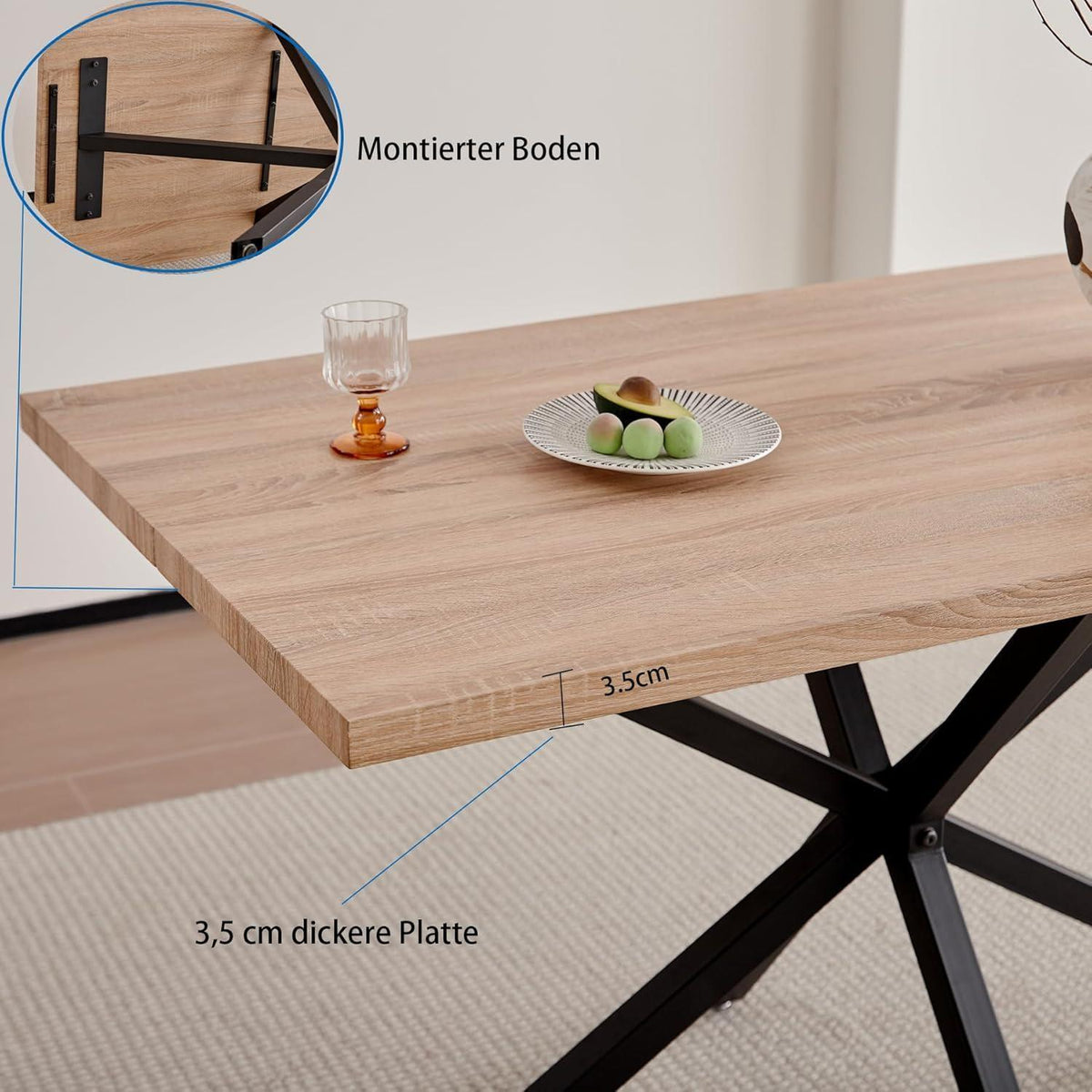 Esstisch Set 140x78cm mit 4 Esszimmerstühlen Grau