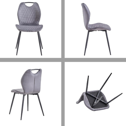Esstisch Set 140x78cm mit 4 Esszimmerstühlen Grau