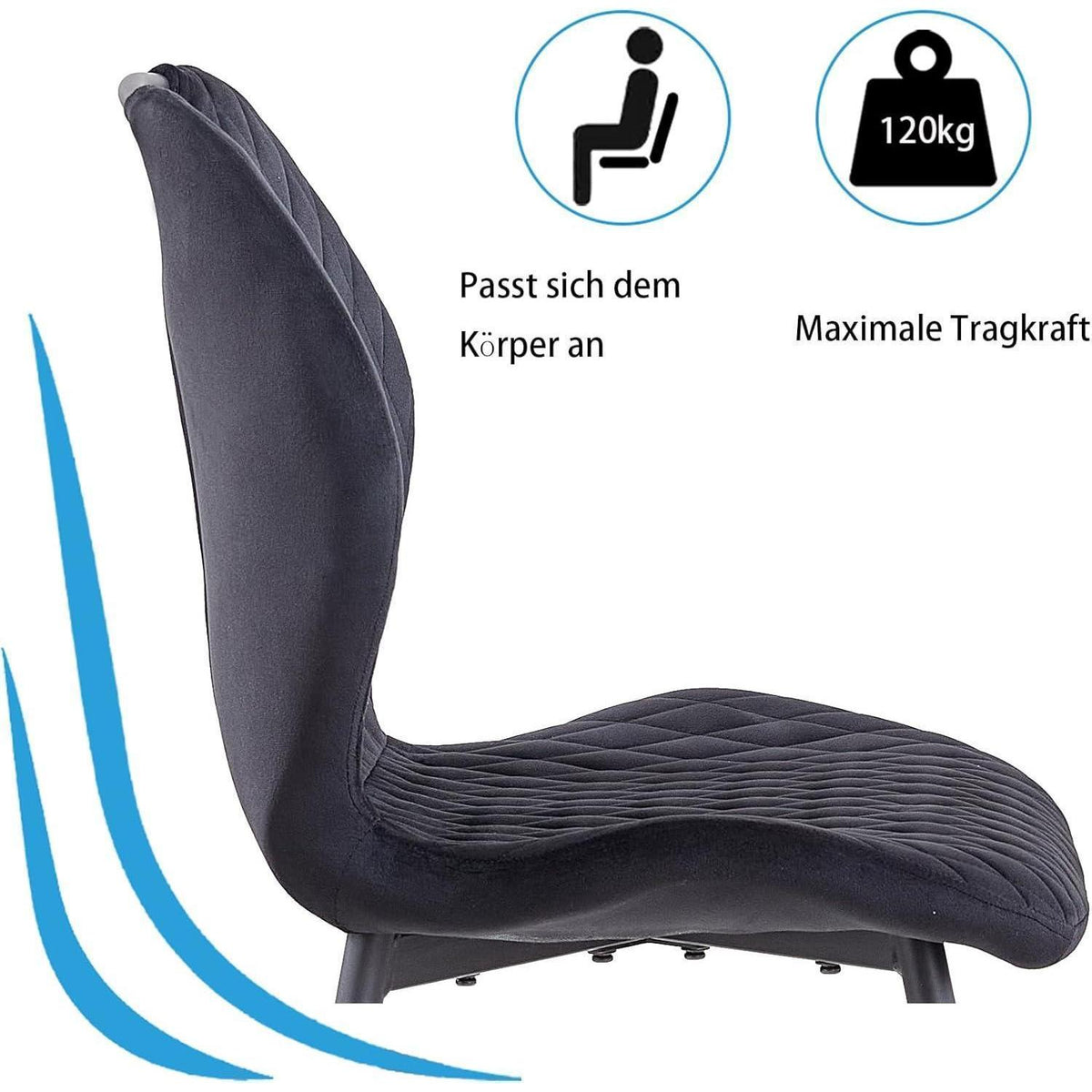 Esstisch Set 140x78cm mit 4 Esszimmerstühlen, Modern