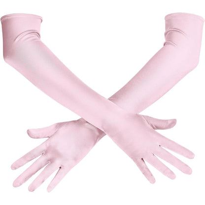 Lange Satin Handschuhe 20er Jahre Rosa – Oper, Hochzeit, Halloween