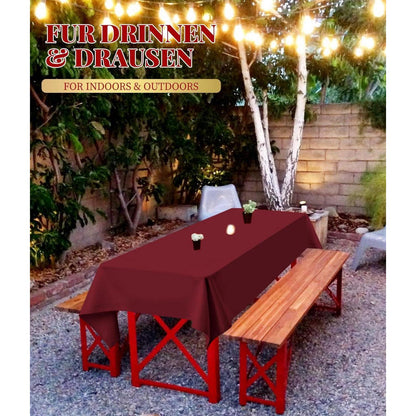 Biertisch Tischdecke 10er-Pack Bordeauxrot 250x100cm Waschbar