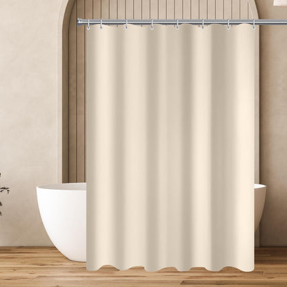 Duschvorhang Beige 80x200 cm Textil Wasserabweisend Waschbar