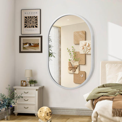 Ovaler Badezimmerspiegel mit Metallrahmen 90x60cm