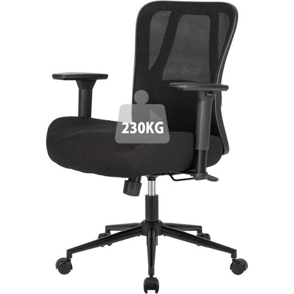 Ergonomischer Bürostuhl 230kg, Lendenwirbelstütze, Netzrücken, Schwarz