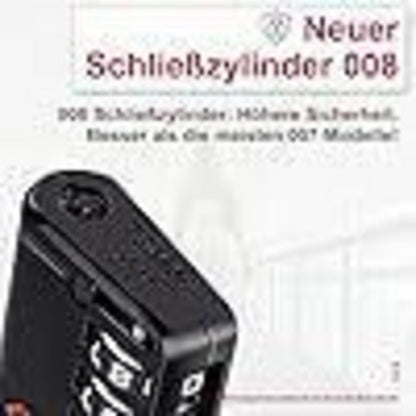 TSA Gepäckschloss 4-stellig, Schwarz mit Kabelschloss