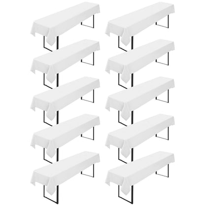 10x Tischdecke für Biertisch – Weiß, 100x250 cm