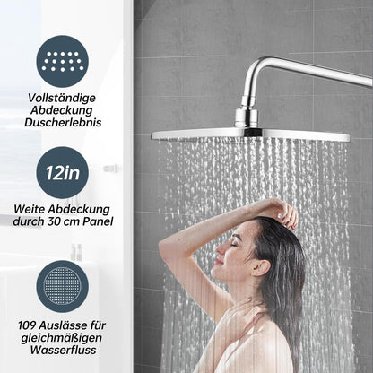 12 Zoll Regendusche mit Anti-Kalk-Düsen & Wassersparend