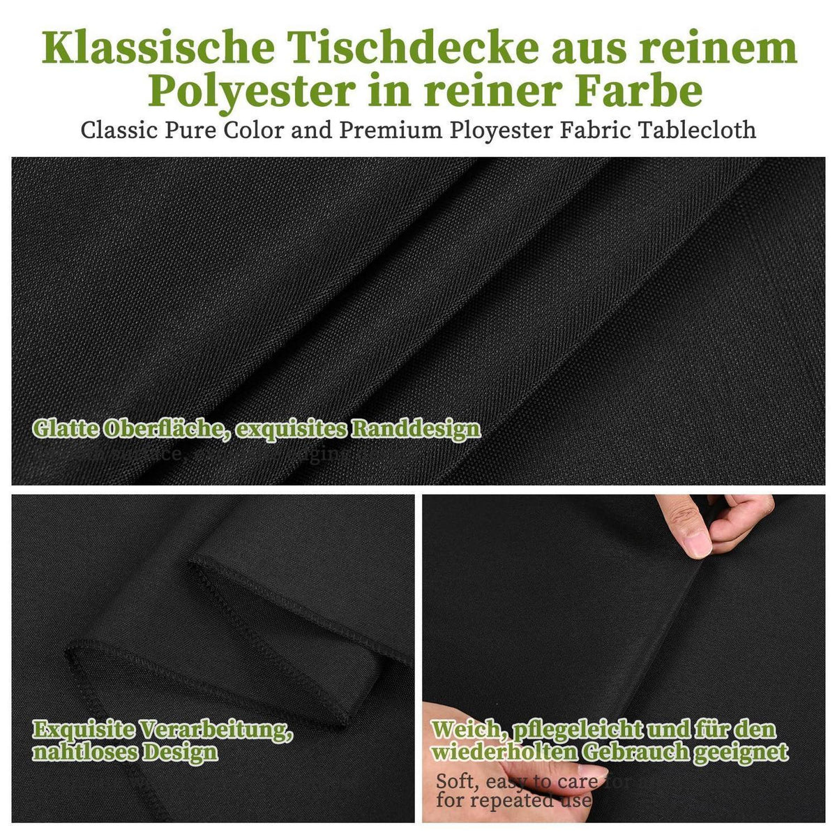 10x Tischdecke für Biertisch – Schwarz, 100x250 cm