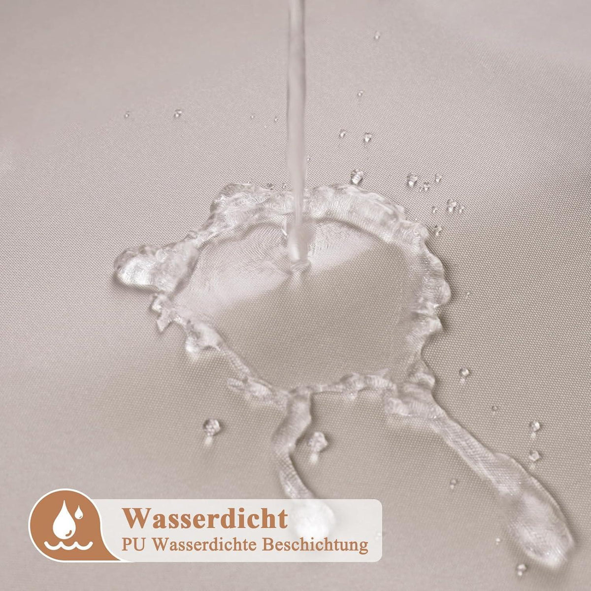 Wasserdichter Duschvorhang Stoff 180x200 cm Sandfarben