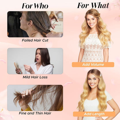 Clip-in Haarverlängerung Echthaar 60cm Goldbraun & Blond
