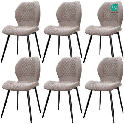 Gepolsterte Esszimmerstühle 6er Set – Braun, Ergonomisch & Modern