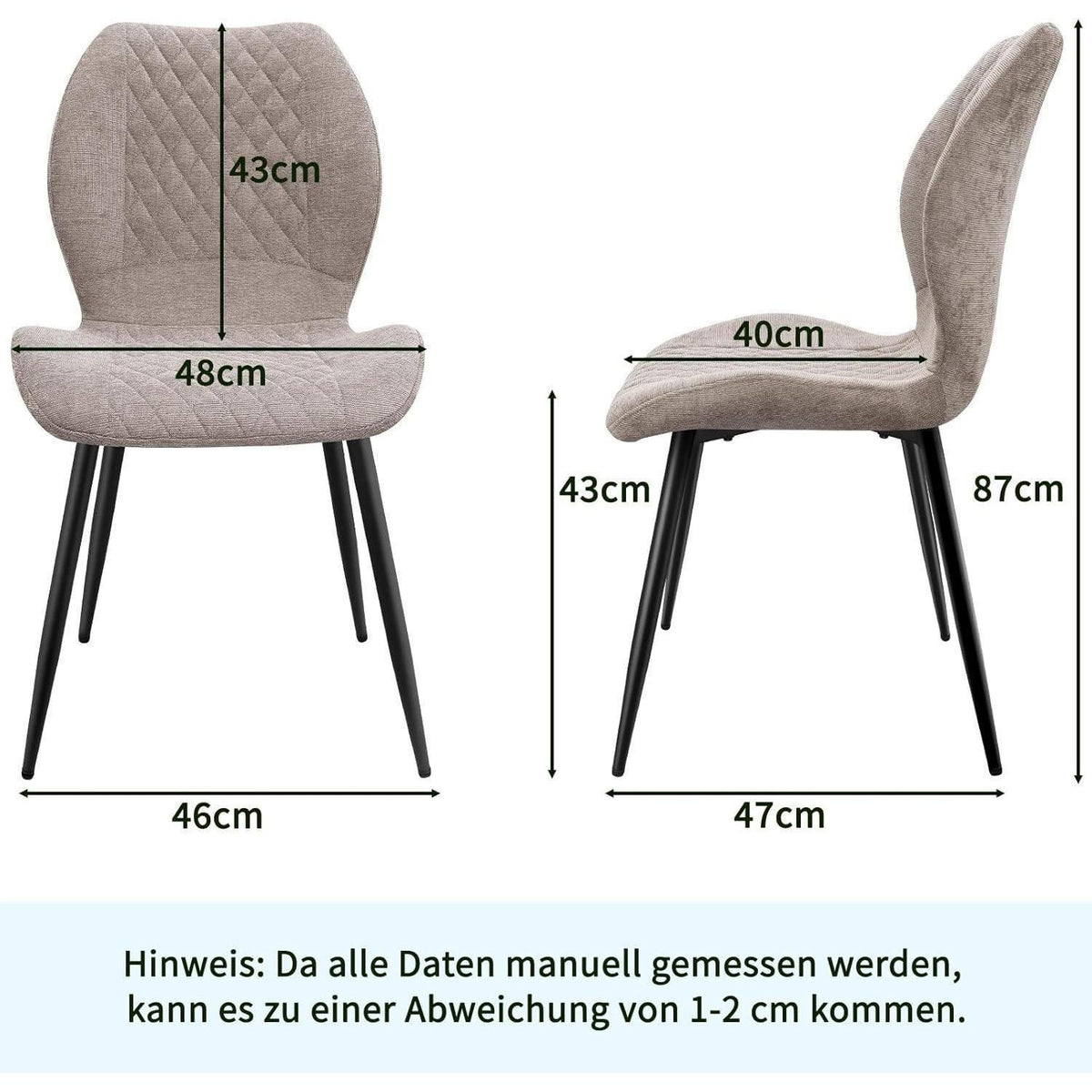 Gepolsterte Esszimmerstühle 6er Set – Braun, Ergonomisch & Modern