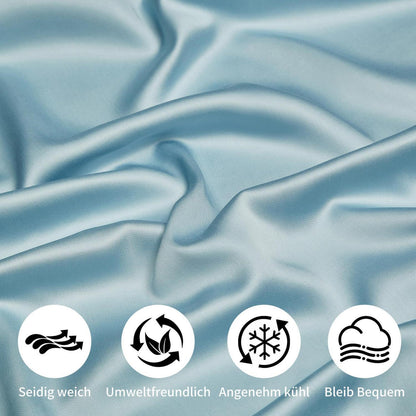 Bettwäsche-Set 135x200 cm Blau – Atmungsaktiv & Kühle Bambusqualität
