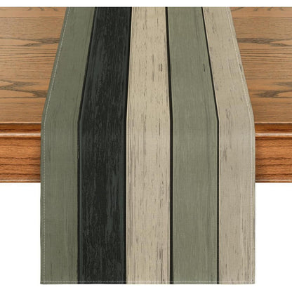 Tischläufer Holz Planken Antik Rustikal Schwarz 40x140 cm