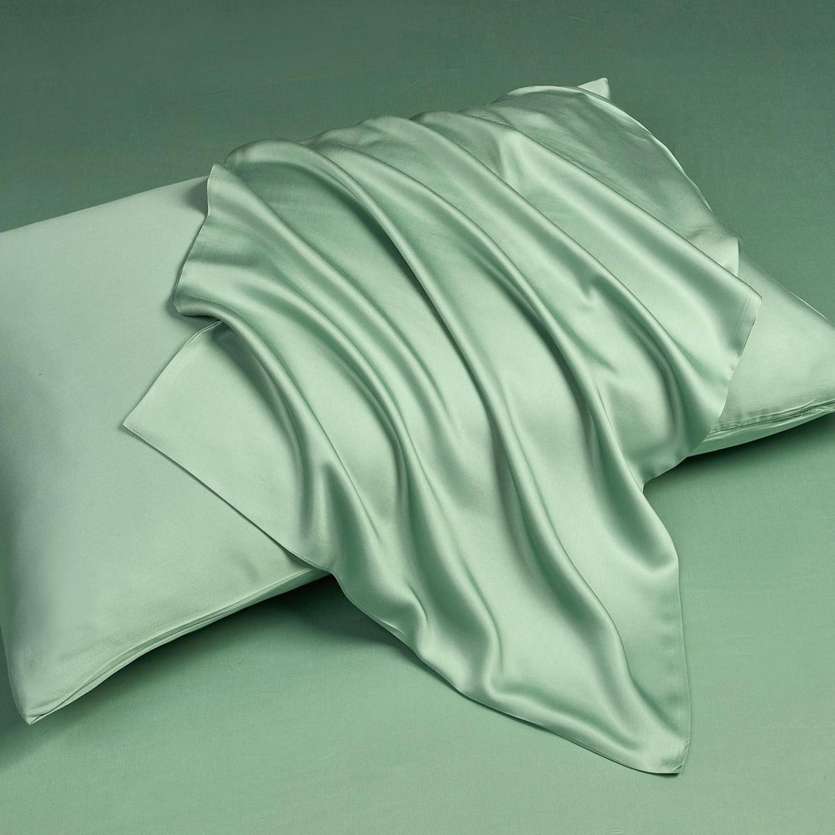 Bettwäsche-Set 4tlg. Grün Bambus-Polyester, 135x200 cm