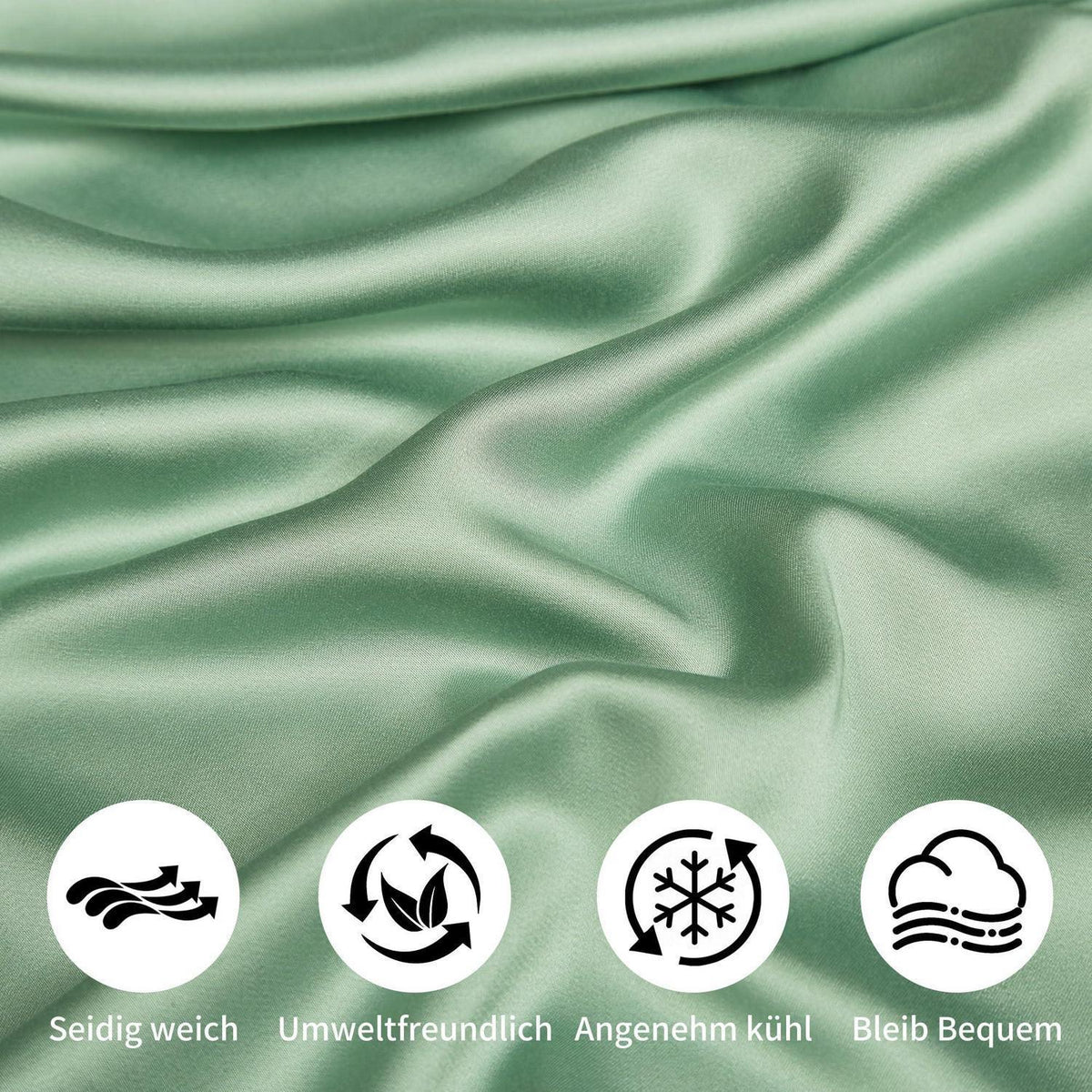 Bettwäsche-Set Bambus Grün 220x240 cm + 2x 80x80 cm