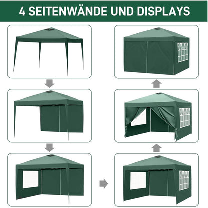 3x3m Pop-Up Pavillon – Wasserdicht & Höhenverstellbar