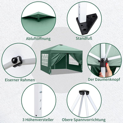 3x3m Pop-Up Pavillon – Wasserdicht & Höhenverstellbar
