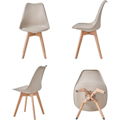 Esszimmer-Set: Esstisch (110x70cm) mit 6 skandinavischen Stühlen