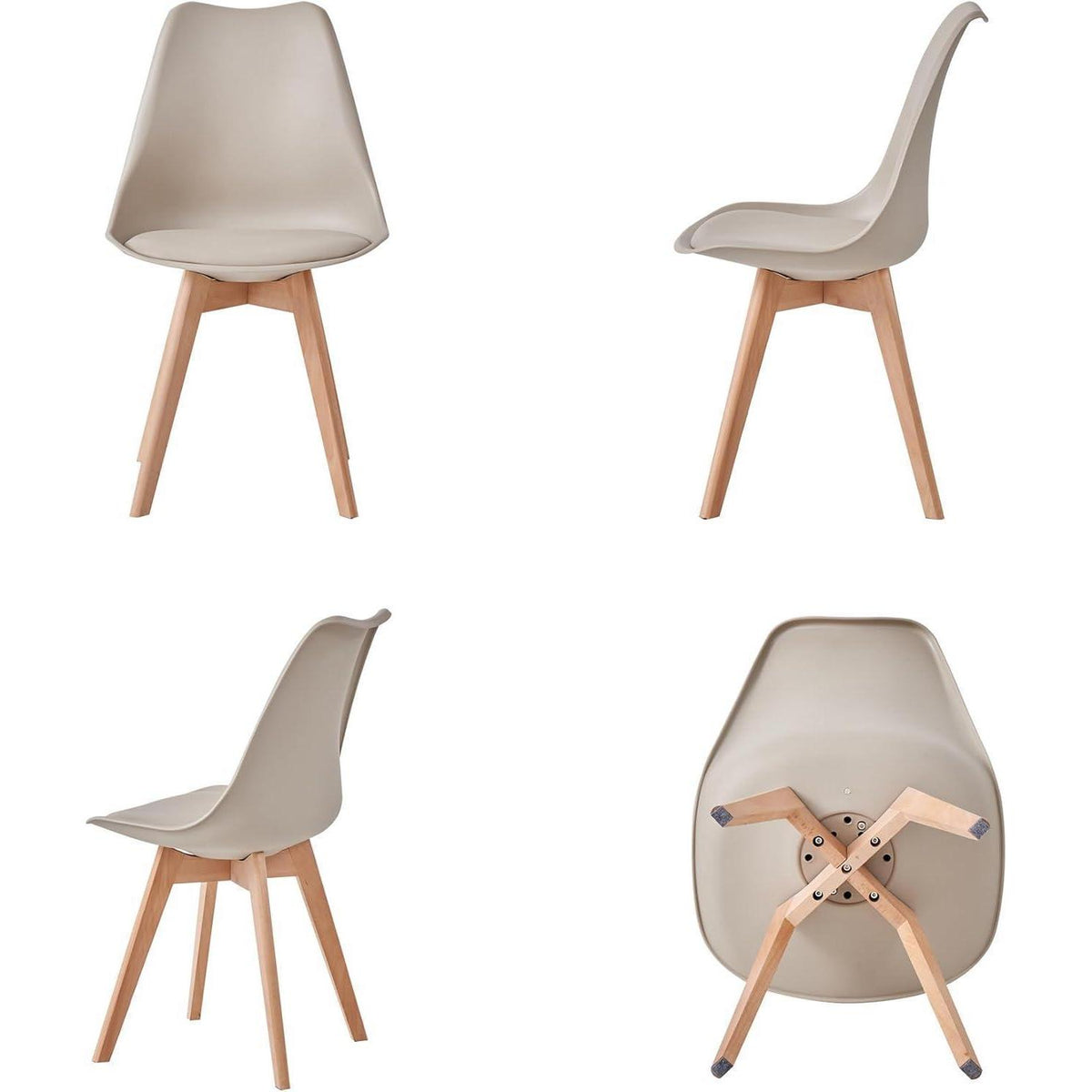 Esszimmer-Set Holz mit 4 skandinavischen Stühlen