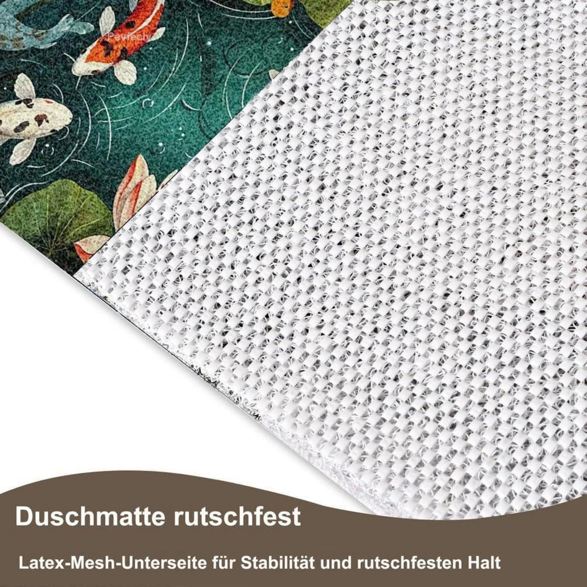 Rutschfeste Duschmatte 100x150 cm – Modernes Lotus-Muster