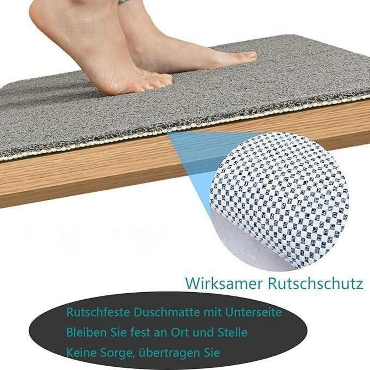 Rutschfeste Duschmatte 90x150 cm – Modern & Komfortabel