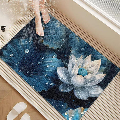 Rutschfeste Duschmatte 100x150 cm – Modernes Lotus-Muster