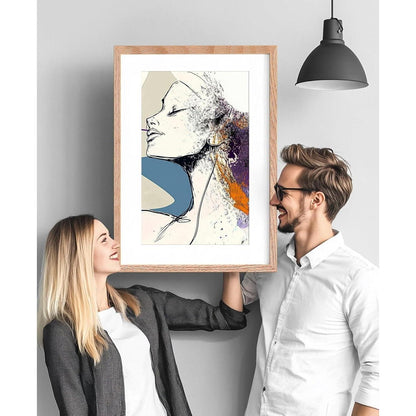 Bilderrahmen Eiche 50x70cm mit Passepartout 40x50cm (2er Set)