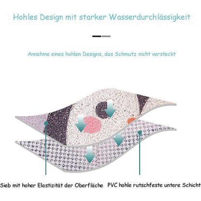 Rutschfeste Duschmatte 100x130 cm – Modernes Lotus-Muster