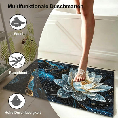 Rutschfeste Duschmatte 120x120 cm – Modernes Lotus-Muster