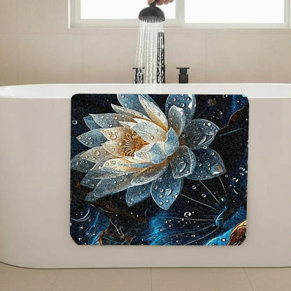 Rutschfeste Duschmatte 120x120 cm – Modernes Lotus-Muster