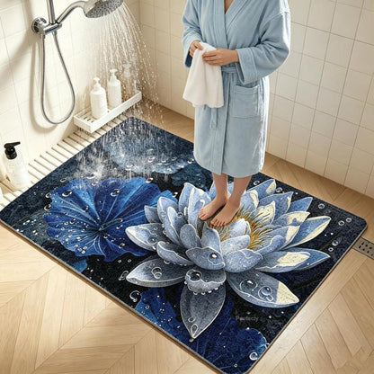 Rutschfeste Duschmatte 90x120 cm – Modernes Lotus-Muster