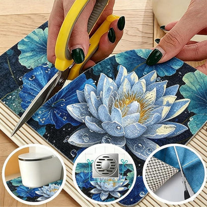 Rutschfeste Duschmatte 150x150 cm – Modernes Lotus-Muster