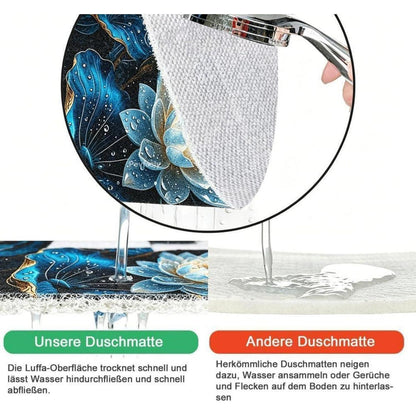 Rutschfeste Duschmatte 80x150 cm – Modernes Lotus-Muster