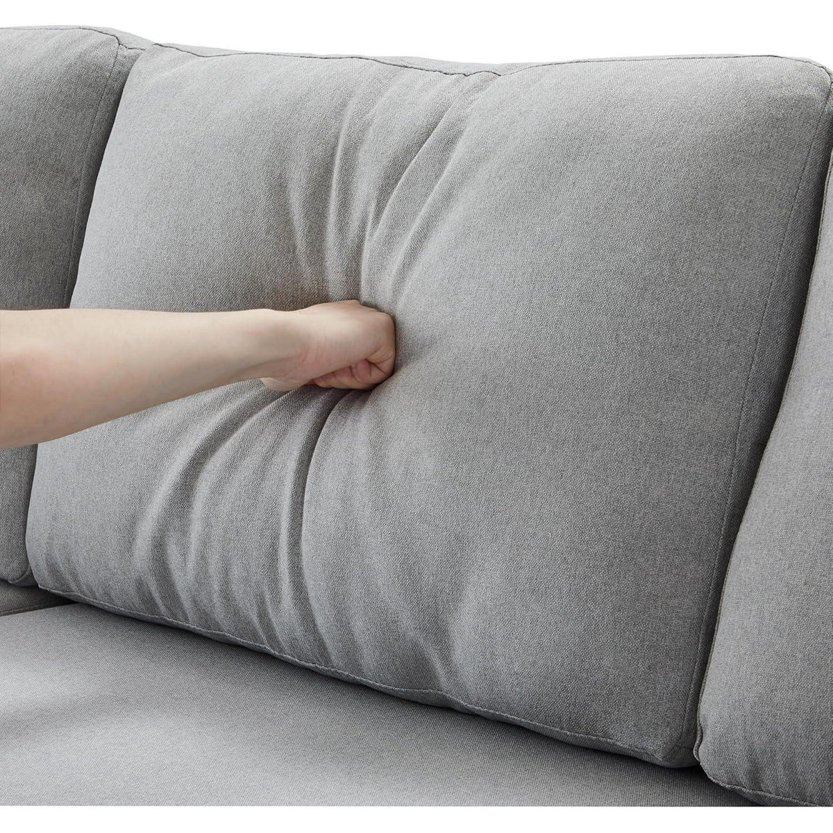 Schlafsofa mit Stauraum & Chaiselongue – Hellgrau