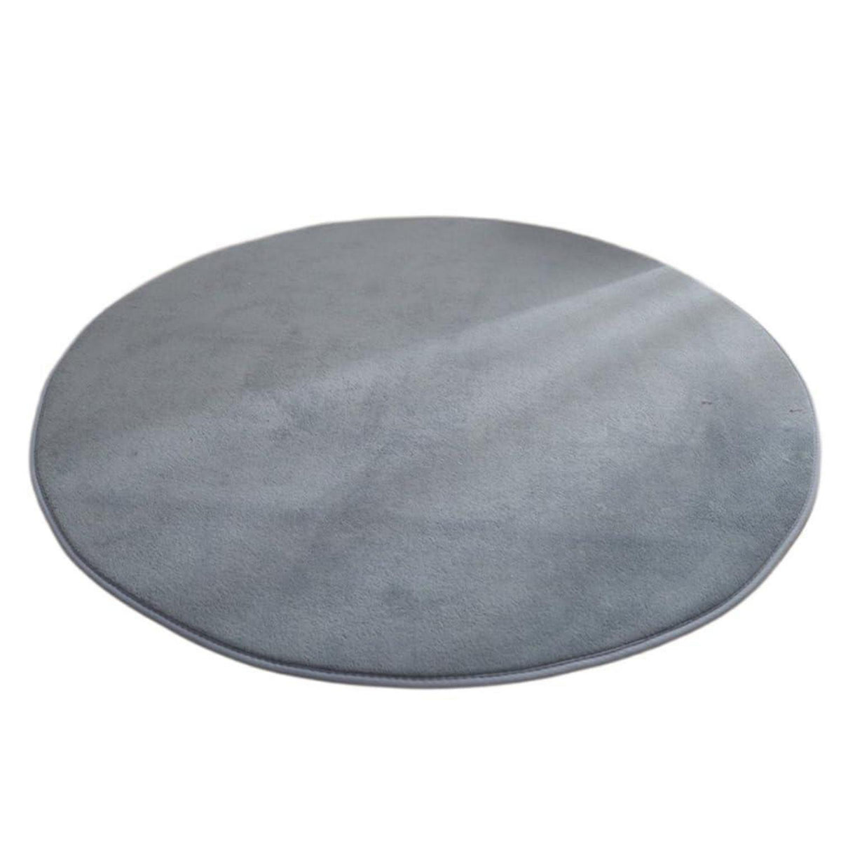 Runder Korallensamt Teppich – Rutschfest & Waschbar, 200cm Silbergrau