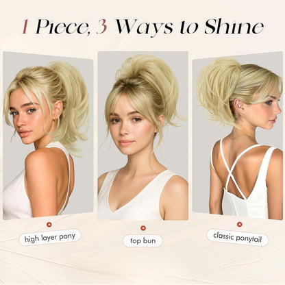 Zopf-Haarteil Dreckblond – Clip-In Pferdeschwanzverlängerung