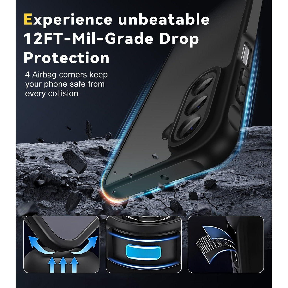 Schutzhülle mit Panzerglas für Samsung Galaxy A17 4G/5G Schwarz