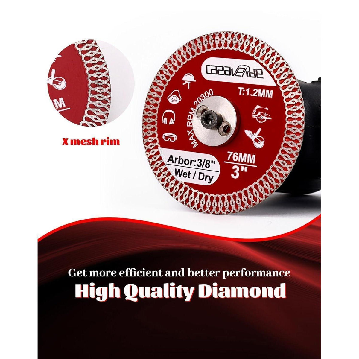 Diamantscheibe 76mm extra dünn für Fliesen & Stein