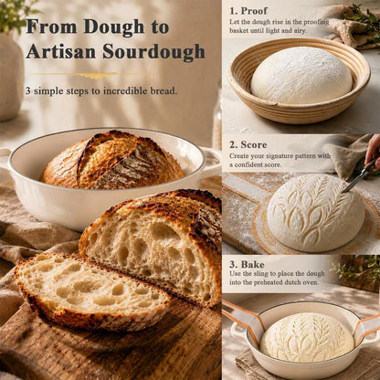 Gusseisen Brotbacktopf mit Zubehör – 5,7L Dutch Oven
