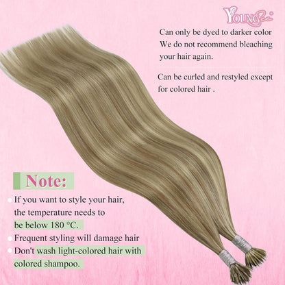 Echthaar Nano Extensions Blond 55 cm – Haarverlängerung