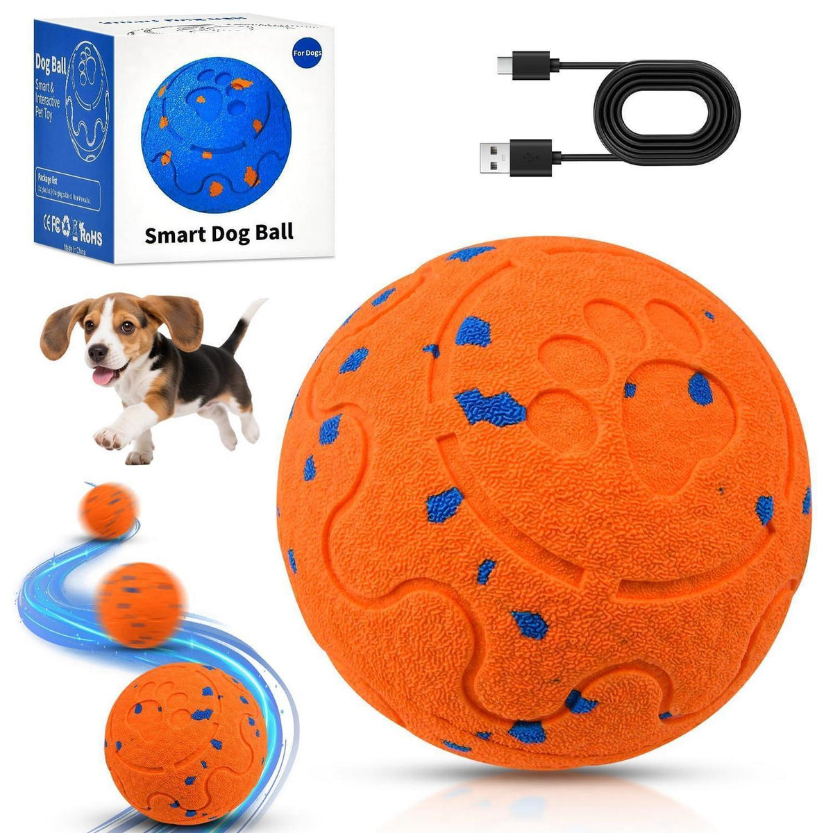 Interaktiver Hundeball mit 3 Modi – Intelligenzspielzeug für Hunde