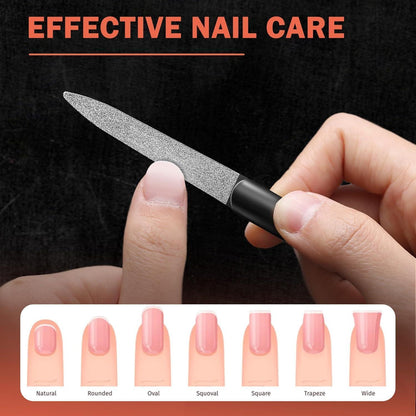 Nagelfeilen-Set Edelstahl doppelseitig Diamant-Staub 2 Stück