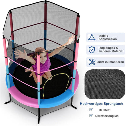 GYMAX Gartentrampolin 165 cm mit Sicherheitsnetz
